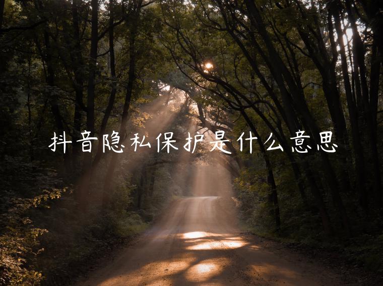 抖音隱私保護(hù)是什么意思